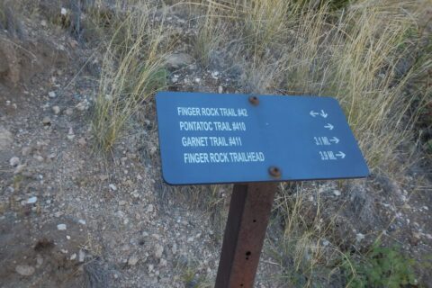 New sign for Pontatoc Trail junction