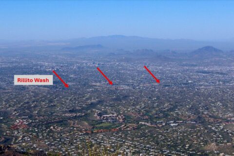 Tucson 2500 ft below Pontatoc Saddle (development density separated by wash)