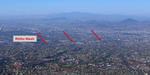 Tucson 2500 ft below Pontatoc Saddle (development density separated by wash)