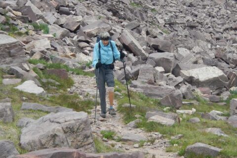 High Uintas Wilderness, Cindy nursing hurt knee , July2021