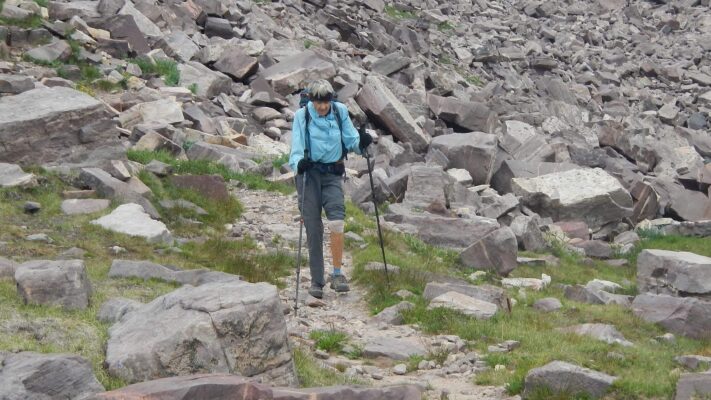 High Uintas Wilderness, Cindy nursing hurt knee , July2021