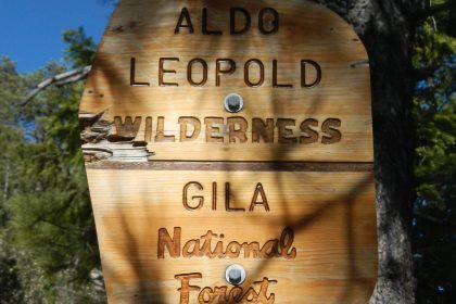 Aldo Leopold Wilderness, sign, April
