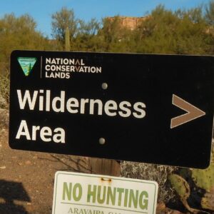 Aravaipa Canyon Wilderness, sign, November