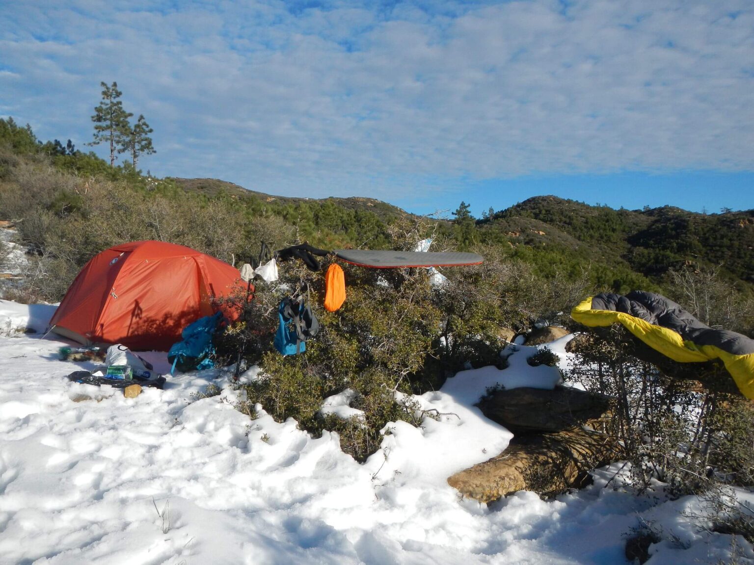 San Rafael Wilderness, snow camp, February 2026