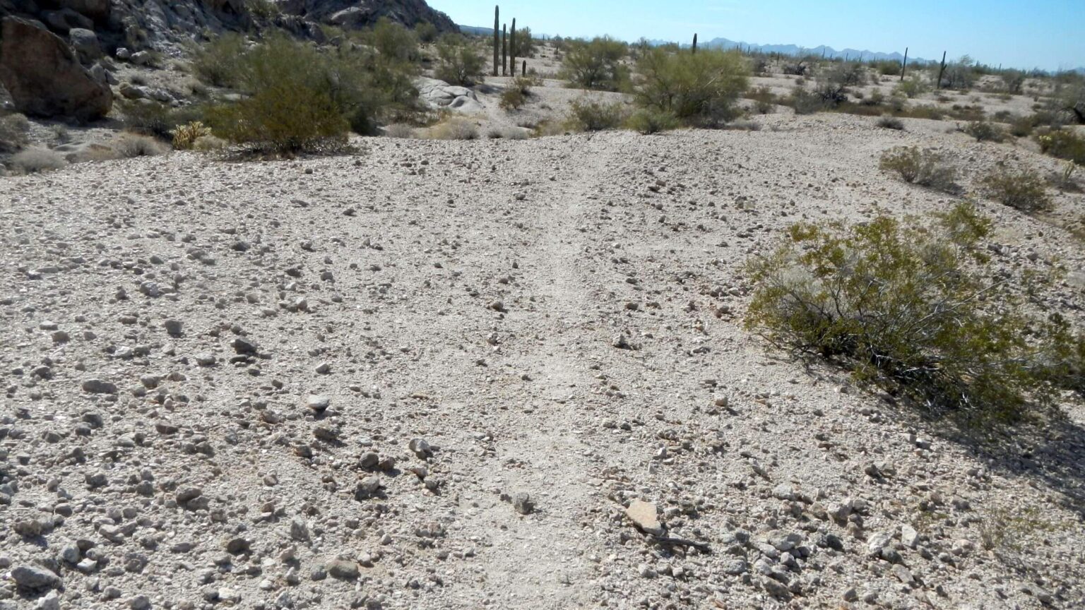 Cabeza Prieta Wilderness, backpacking, migrant trail along Buck Peak Mountains, February