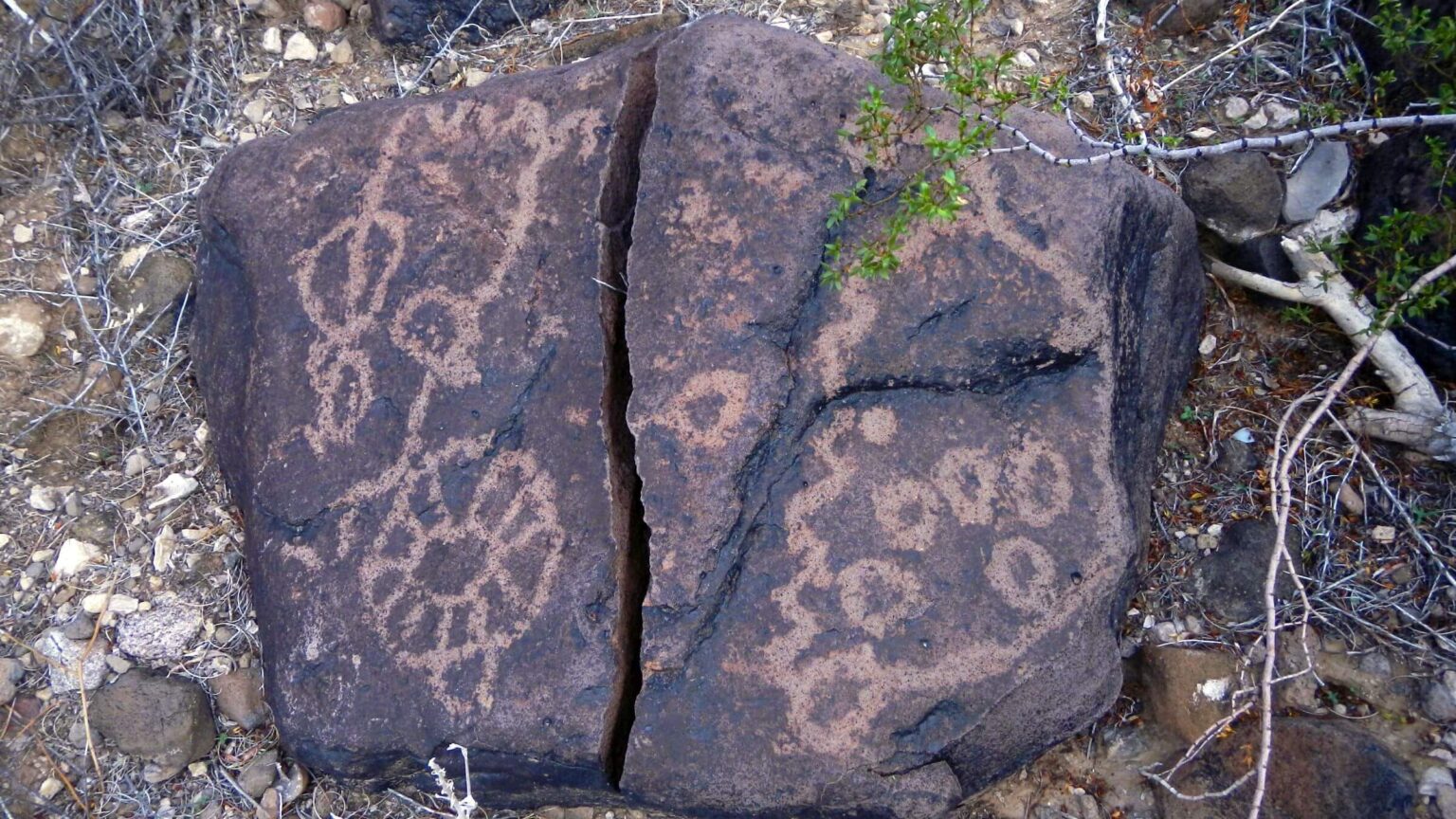 Cabeza Prieta Wilderness, Charlie Bell Well archaic petroglyphs, January