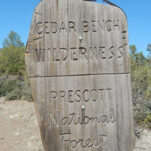 Cedar Bench Wilderness, backpacking, agency sign, March