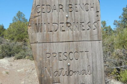Cedar Bench Wilderness, backpacking, agency sign, March