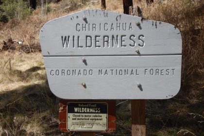 Chiricahua Wilderness, wilderness sign, April