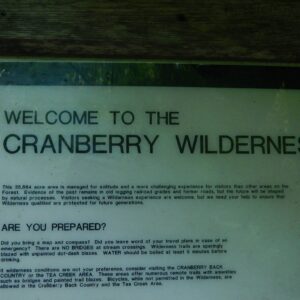 Cranberry Wilderness, welcome sign, August