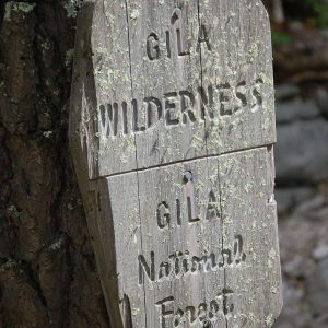 Gila Wilderness, backpacking, Forest Service sign, June