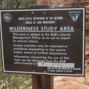 Grand Gulch Wilderness Study Area, sign, May