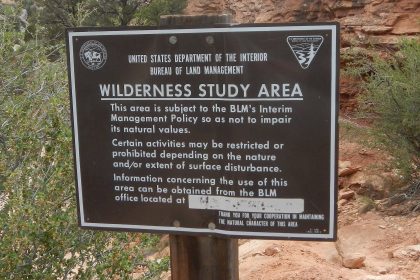 Grand Gulch Wilderness Study Area, sign, May