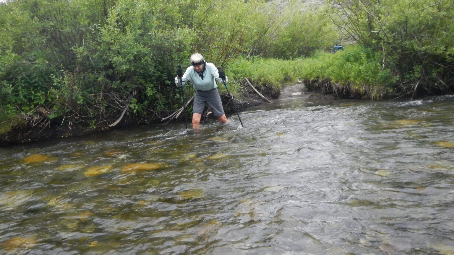 Pioneer Mountains (Idaho), crossing Little Wood River, June