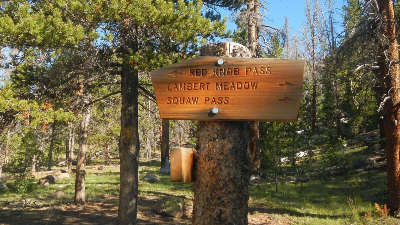 High Uintas Wilderness, Highline Trail sign, July2021