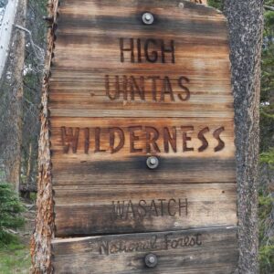 High Uintas Wilderness, sign, July2021