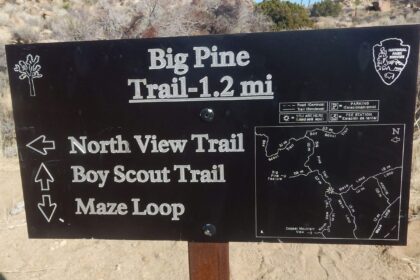 Joshua Tree Wilderness, park sign, February