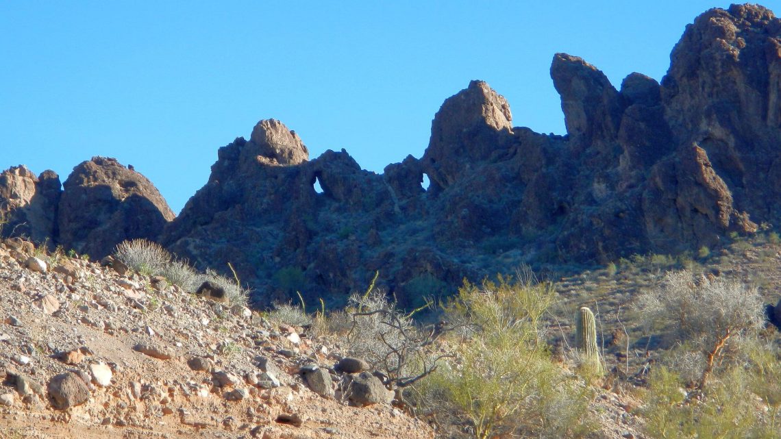 Kofa Wilderness backpacking, Owl Head, January