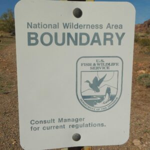 Kofa Wilderness, sign, January 2026