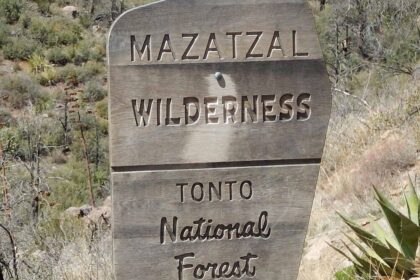 Mazatzal Wilderness, backpacking sign, March