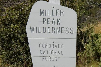 Miller Peak Wilderness, sign, October