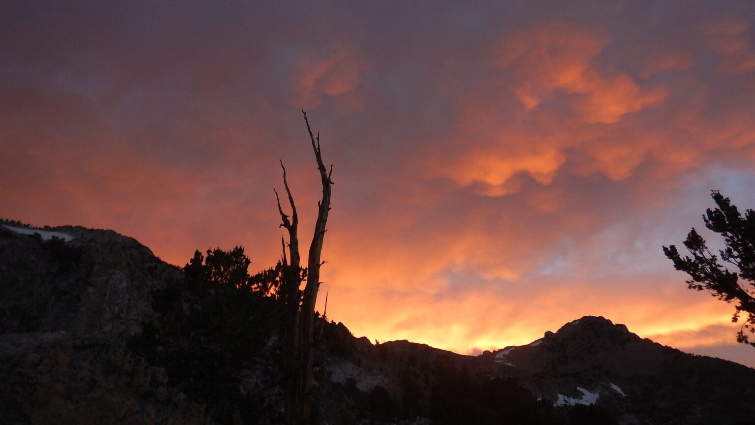 Ruby Mountains Wilderness, Overland Lake, sunset, July 2023