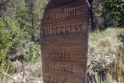 Arc Dome Wilderness, sign, August 2023