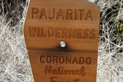 Pajarita Wilderness, Sycamore Canyon, sign, November 2024