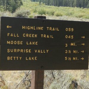 Pioneer Wilderness Study Area, trail sign, September