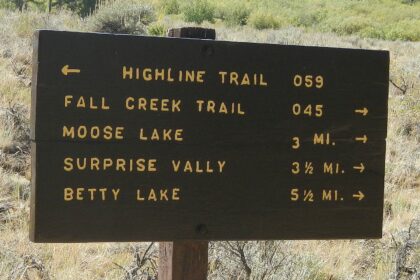 Pioneer Wilderness Study Area, trail sign, September