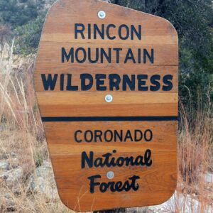 Rincon Mountain Wilderness, sign, December
