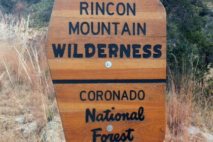 Rincon Mountain Wilderness, sign, December