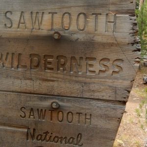 Sawtooth Wilderness, boundary sign, September