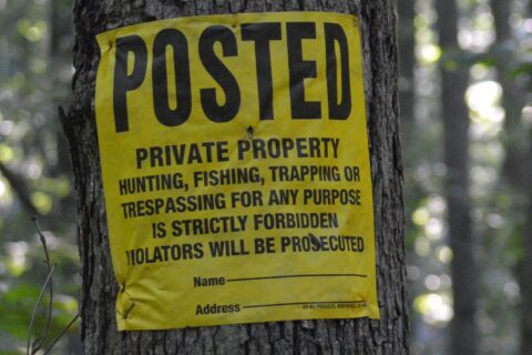 Shenandoah Wilderness, boundary sign, August2014