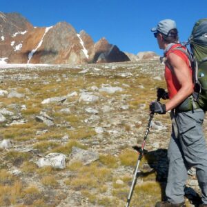 John Muir Wilderness, backpacking, Red and White Mountain from Hopkins Pass, September