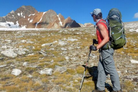 John Muir Wilderness, backpacking, Red and White Mountain from Hopkins Pass, September