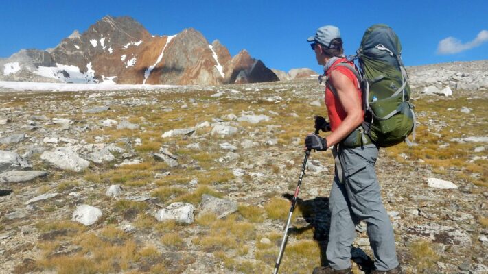 John Muir Wilderness, backpacking, Red and White Mountain from Hopkins Pass, September