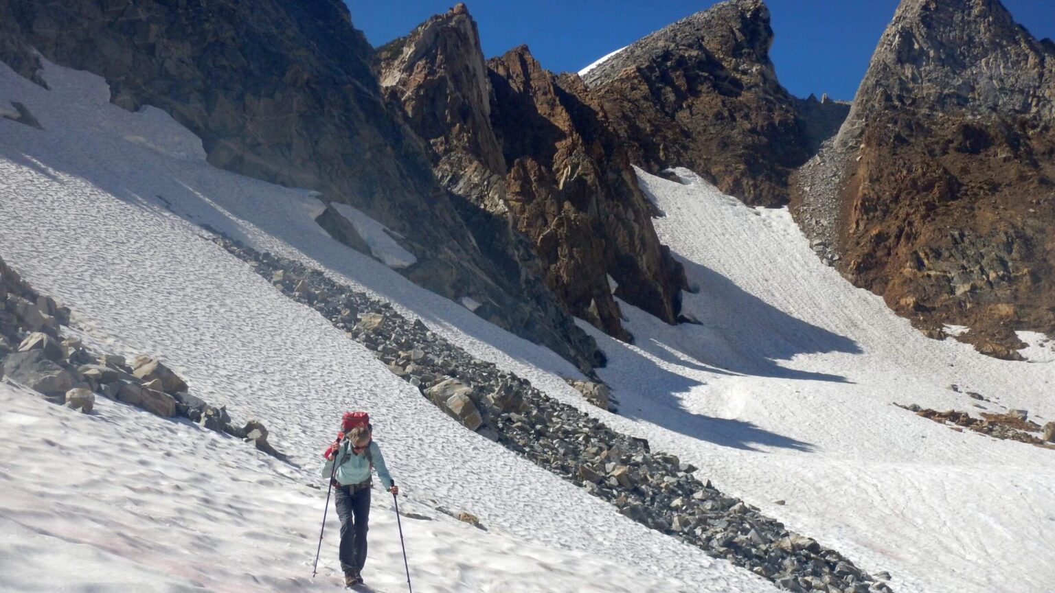 John Muir Wilderness, backpacking. dropping down from Hopkins Pass, September