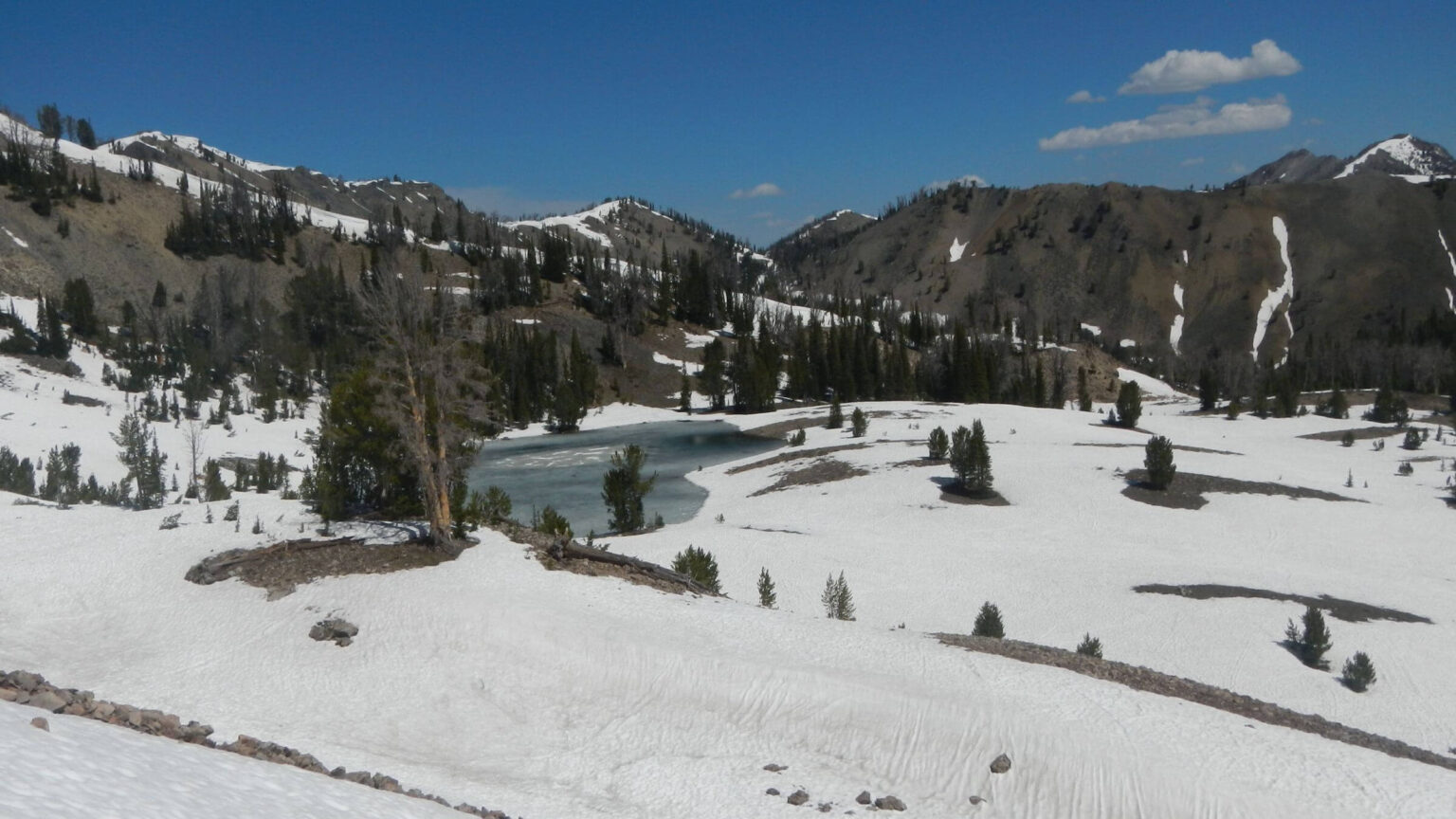 Smoky Mountains (Idaho), backpacking, late spring snow, June