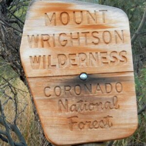 Mount Wrightson Wilderness, sign, November, 2023