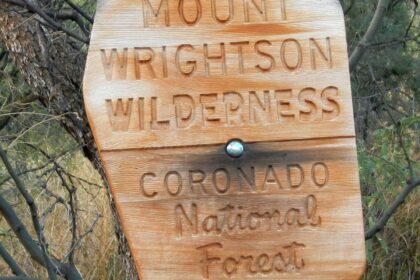 Mount Wrightson Wilderness, sign, November, 2023