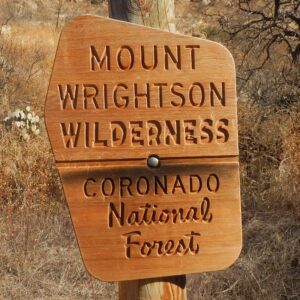 Mount Wrightson Wilderness, Forest Service sign, March