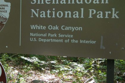 Shenandoah Wilderness, park sign, June2019